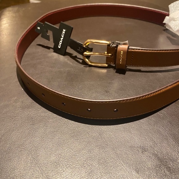 Coach Classic Belt (Saddle/Wine/Gold) - Picture 2 of 5